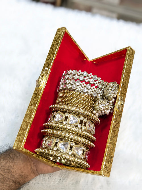 Kundan bangles combo