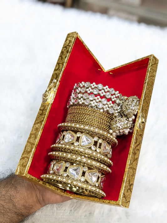 Kundan bangles combo