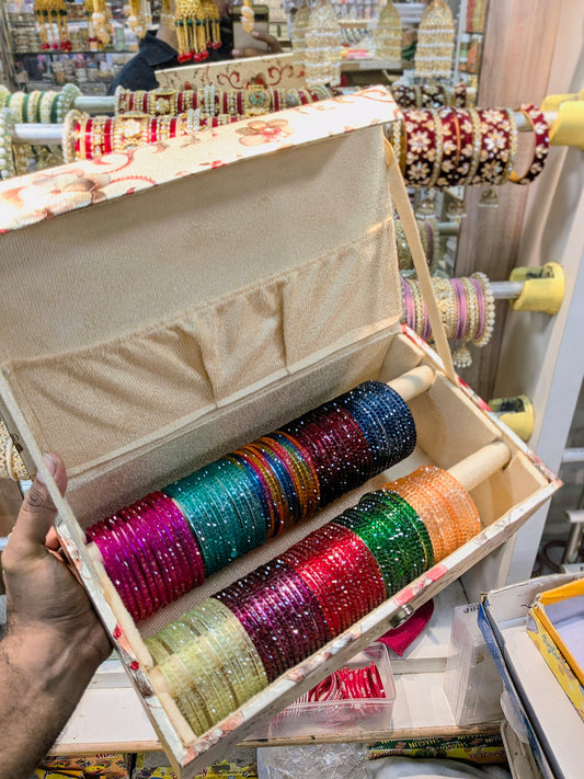 RAINDROP GLASS BANGLES WITH BANGLE BOX