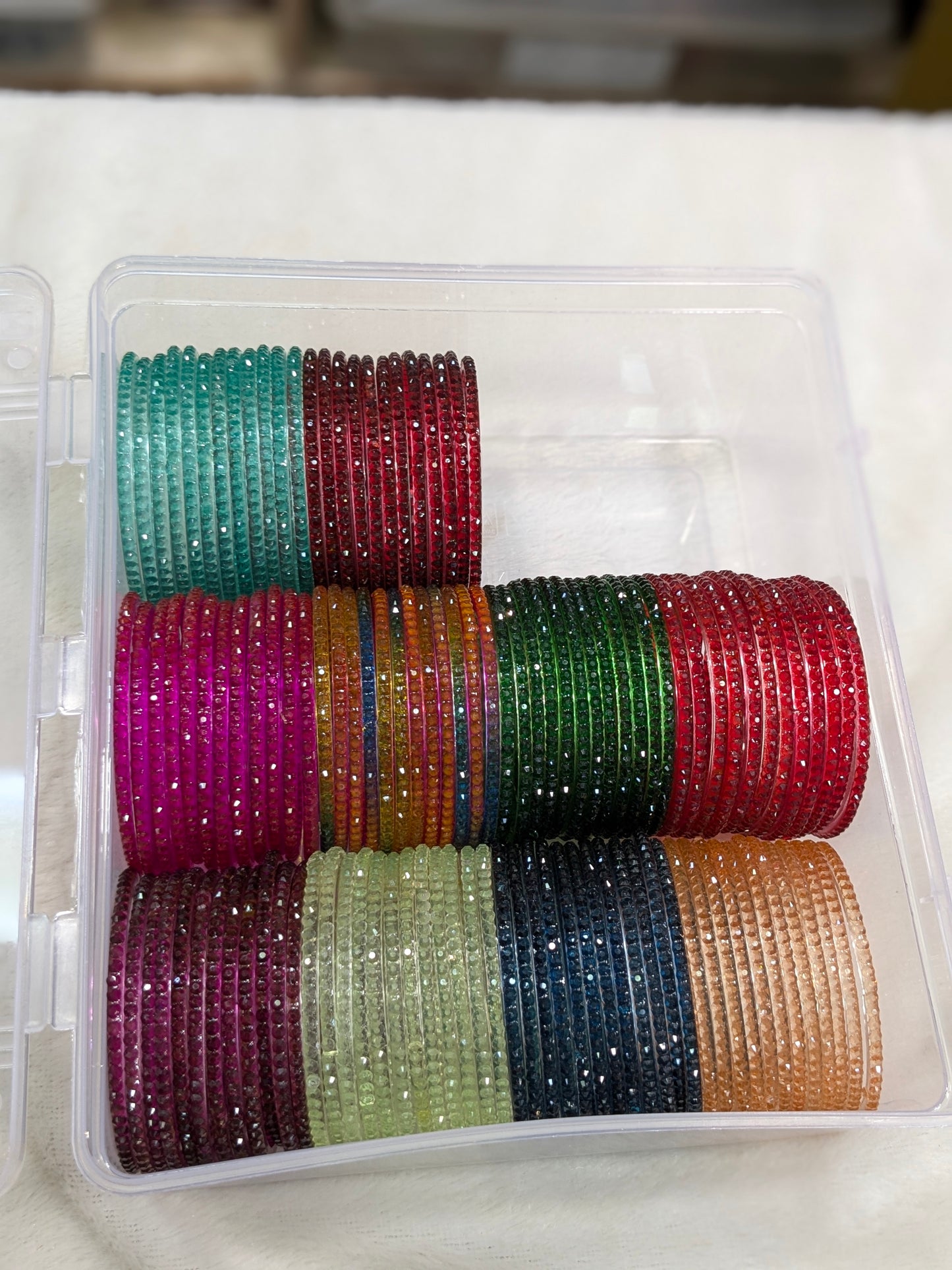 Color drop glass bangles
