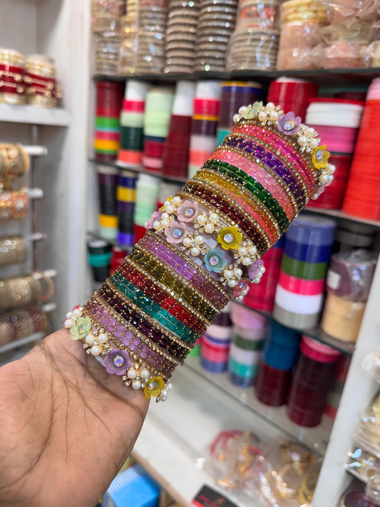 NEW FLOWER BANGLES SET