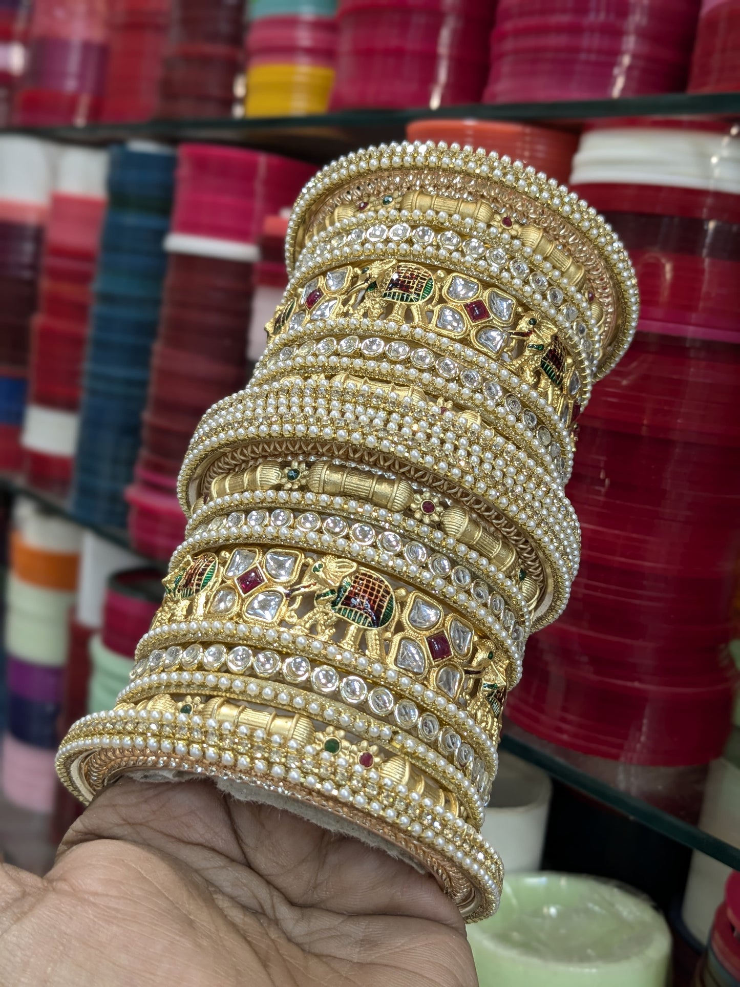 Polki elephant rajwadi bangles