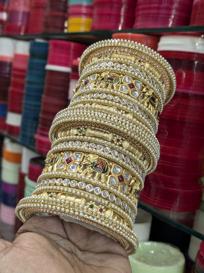 Polki elephant rajwadi bangles