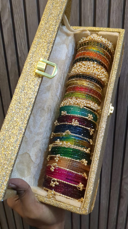 Special raindrop glass bangles 
Combo box