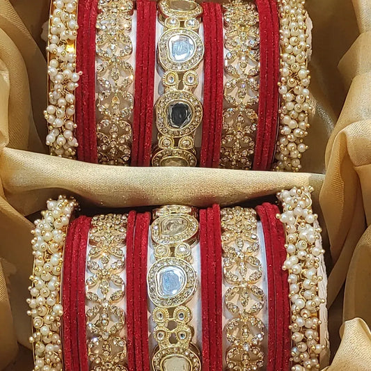 Big stones bridal bangles set