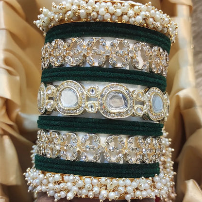 Big stones bridal bangles set