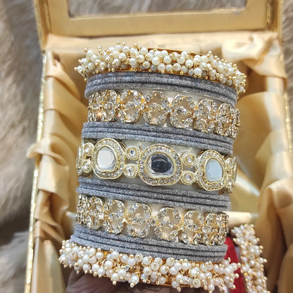 Big stones bridal bangles set