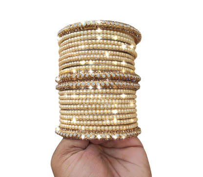 Pearl bangles with bindi chudi